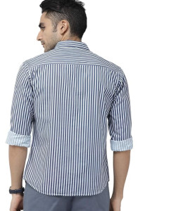 The Indian Garage Co Adult Men's Slim Fit Shirt (1019-SH18-01_Blue M)