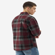 The Souled Store Plaid: Red, Grey Men and Boys Long Sleeve Collared Neck Button Down Cotton Relaxed Fit Shirts