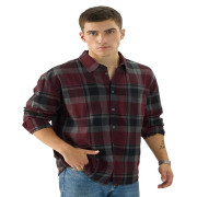 The Souled Store Plaid: Red, Grey Men and Boys Long Sleeve Collared Neck Button Down Cotton Relaxed Fit Shirts