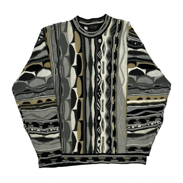 Geometric Pattern Jumper – Large Multicoloured Acrylic Knit | Bold Style & Cozy Comfort