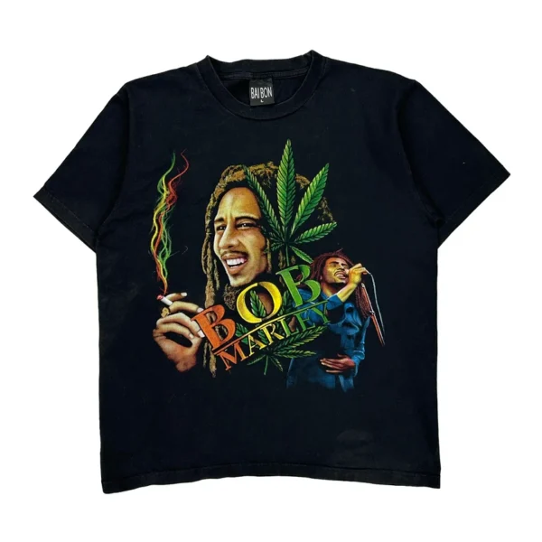 Bob Marley "Babylon Band" T-Shirt – Large Black Cotton | Iconic Reggae Tribute Tee
